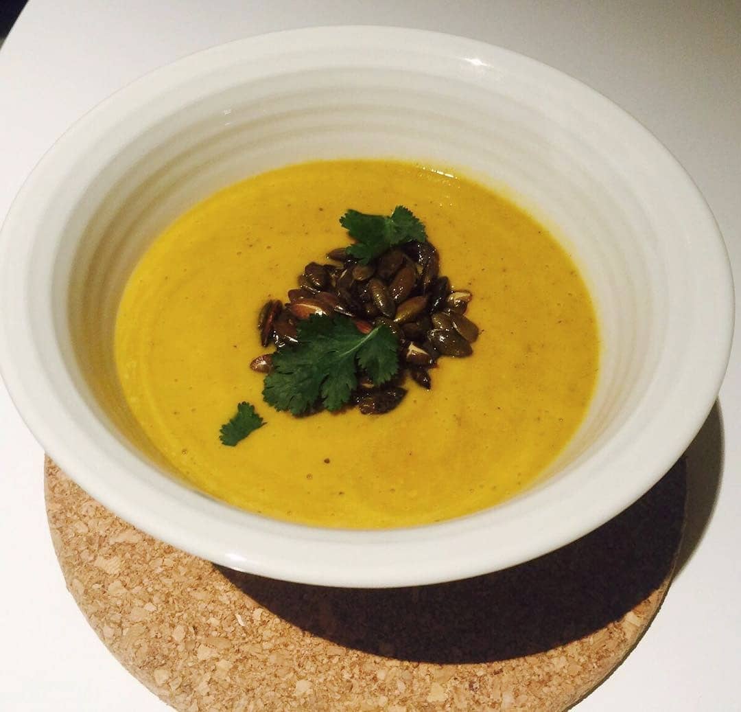 Crema de calabaza con semillas